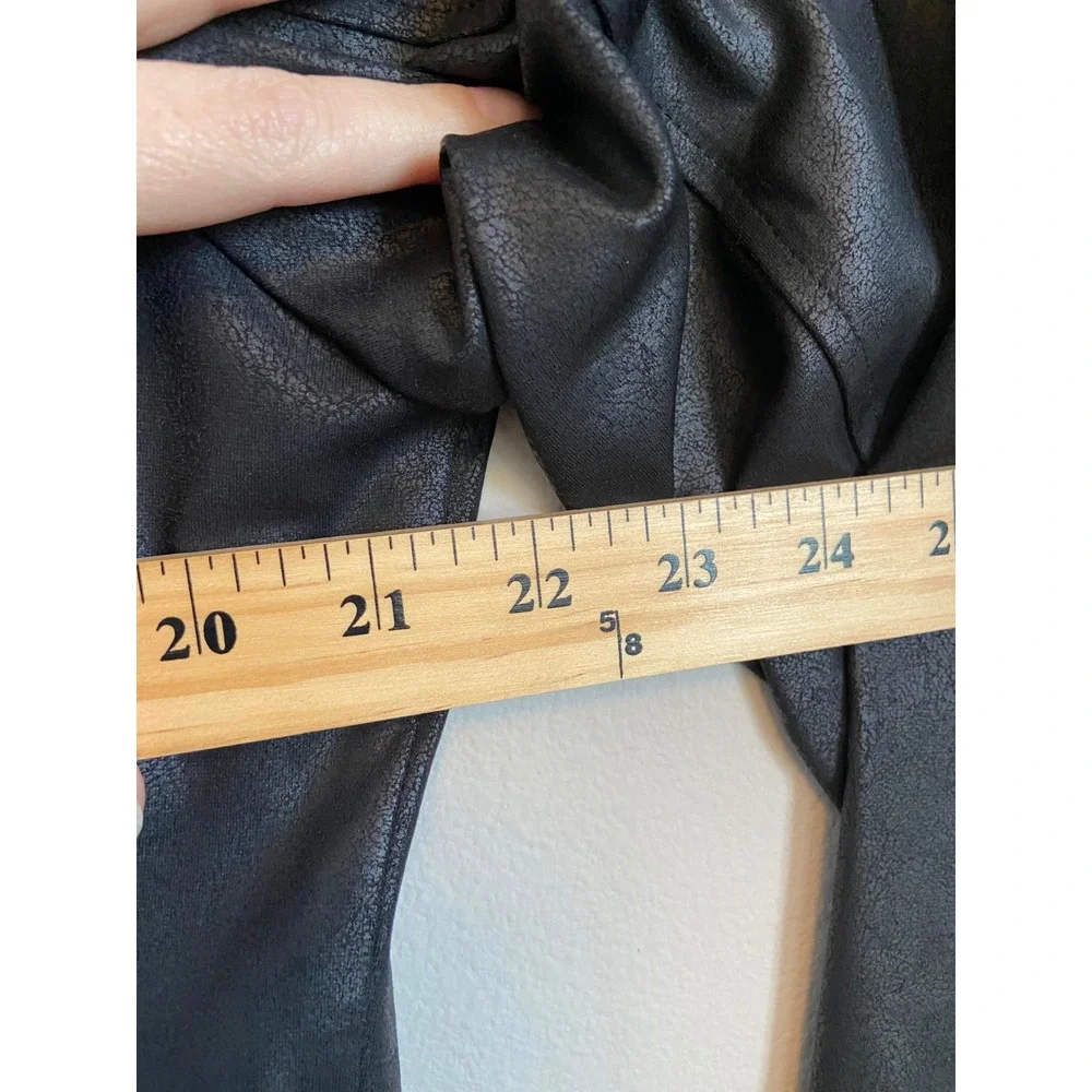 Clara Sunwoo Womens XL Black Liquid Leather Zip Moto Jacket Gold Zip - Picture 7 of 8